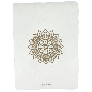 Kaart-mandala zonnebloem (handgeschept)