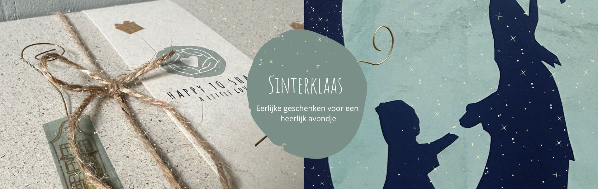 Sfeer impressie van kerstgeschenken bestaande uit keramieken schaaltje met heilig hout, altaardoos, barnsteen armband, brandend kaarsje in aluminium kaarsenhouder, rozemarijn zeep en kaarten met ster en vrolijk kerstfeest.