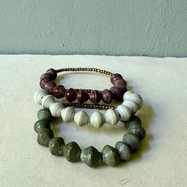 Papierkralen armband (verschillende kleuren & goud) - Afbeelding 6
