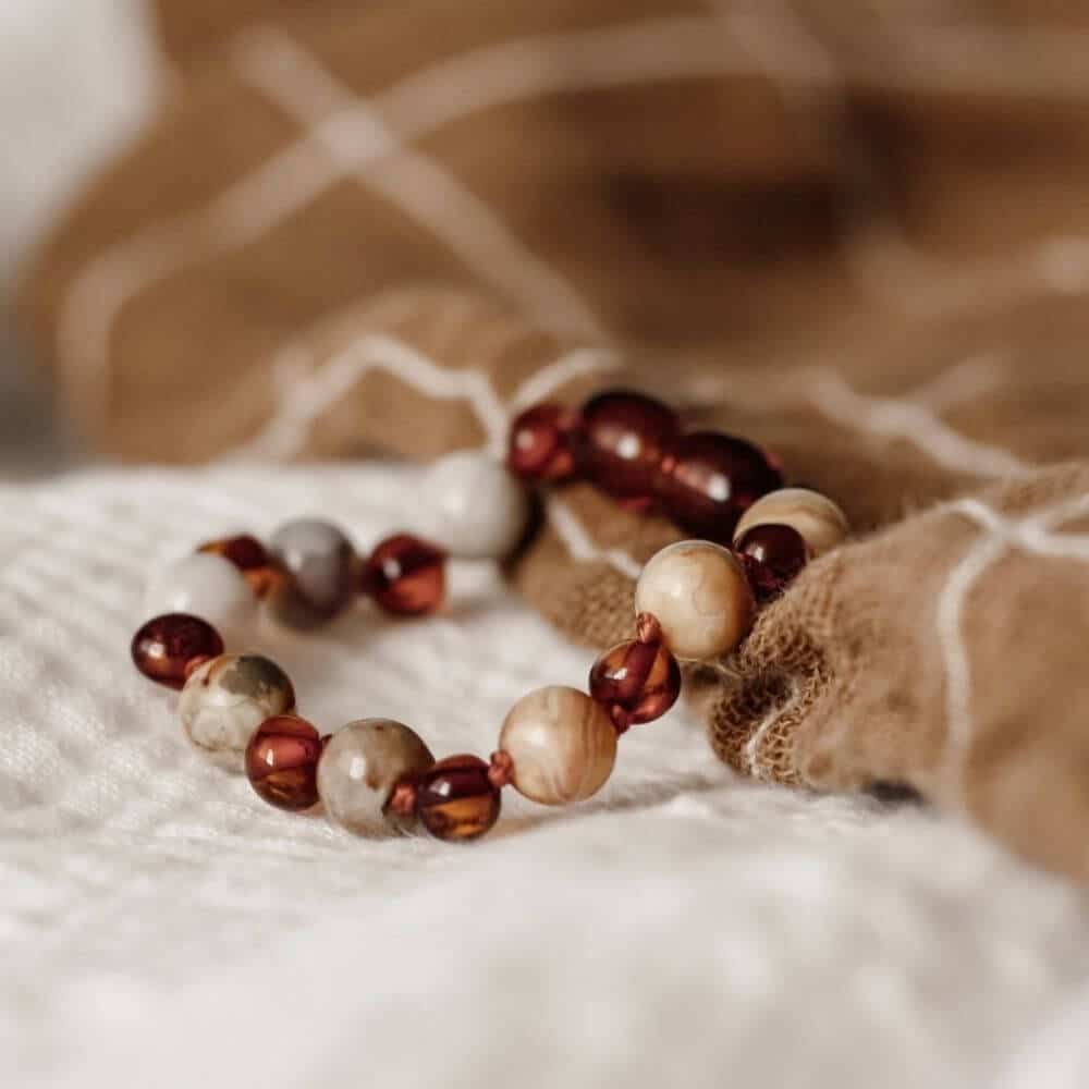 Barnsteen met agaat armband (4 maten)