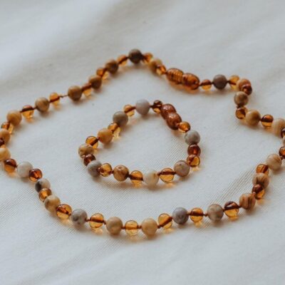 Barnsteen met agaat ketting (2 maten)