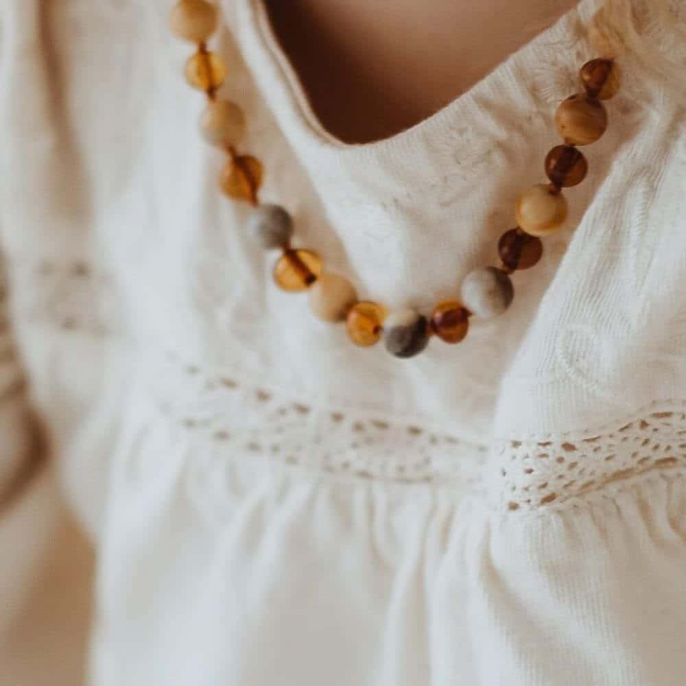 Barnsteen-agaat-ketting